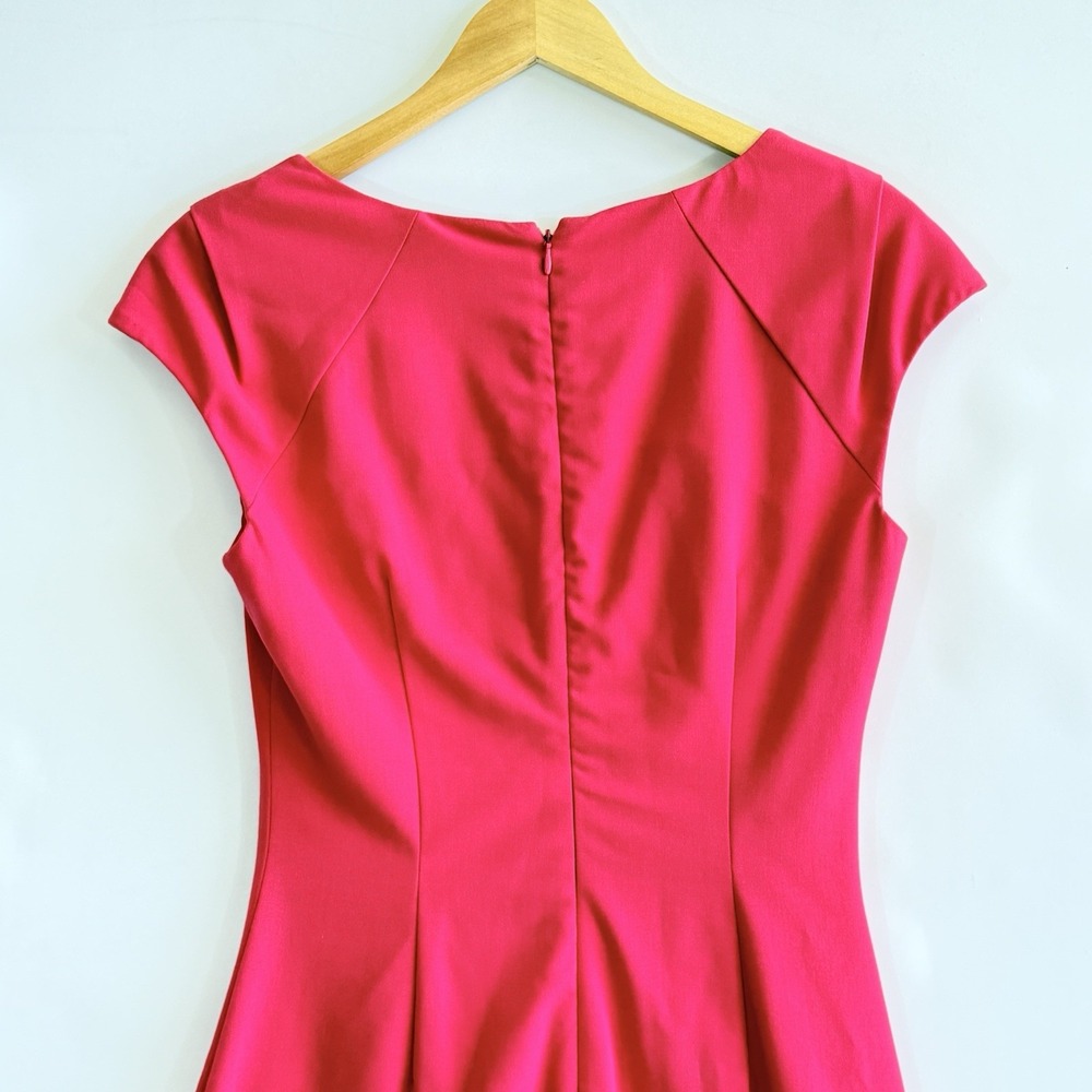Calvin Klein Dress Womens 4 Fuchsia Pink Ruched Side Sheath Barbiecore Chic - Picture 8 of 10